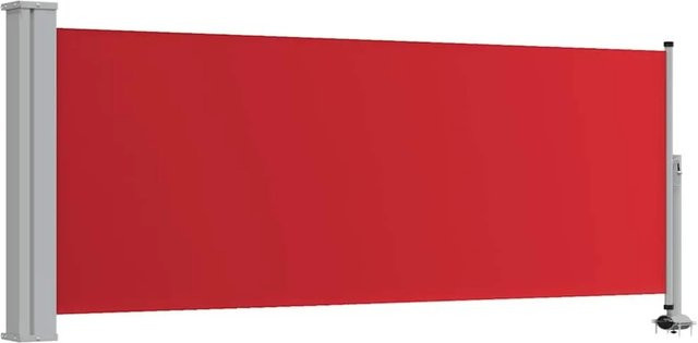 vidaXL Ausziehbare Seitenmarkise aus Polyester und Stahl in Rot, B/H: 300 x 100 cm - Bild 1