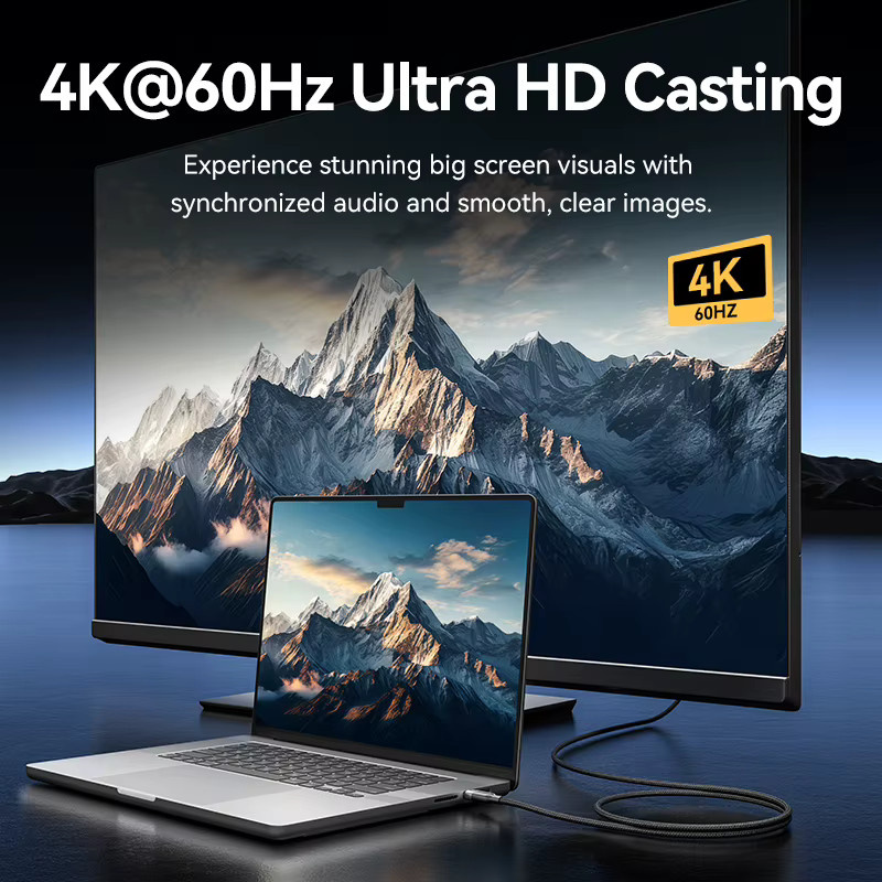 Vention USB-C-Kabel mit 100W Ladeleistung und 10Gbps Datenübertragung für 4K60Hz Videoübertragung - Bild 3