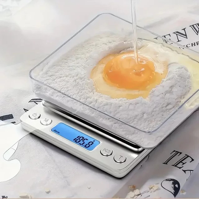 TTAKA7 Präzisionswaage Silber aus Edelstahl mit 3 kg Kapazität und 0,1 g Messgenauigkeit - Bild 1