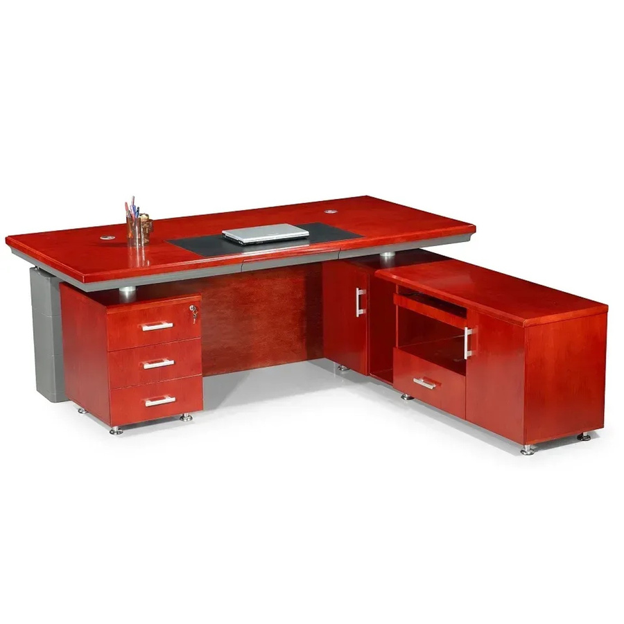 Jet-Line Chef Schreibtisch Edison in Kirsch mit 2 Sideboards rechtsseitig B/T/H: 200 x 100 x 76 cm - Bild 2