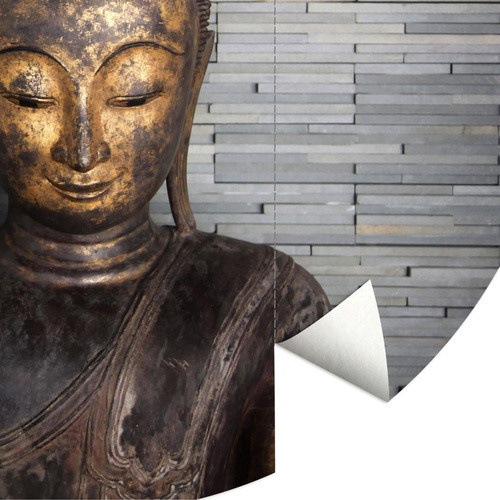 K&L Wall Art Runde Vliestapete Feng Shui Buddha Yoga Wanddeko mehrfarbig matt B/H: 153 x 140 cm - Bild 3