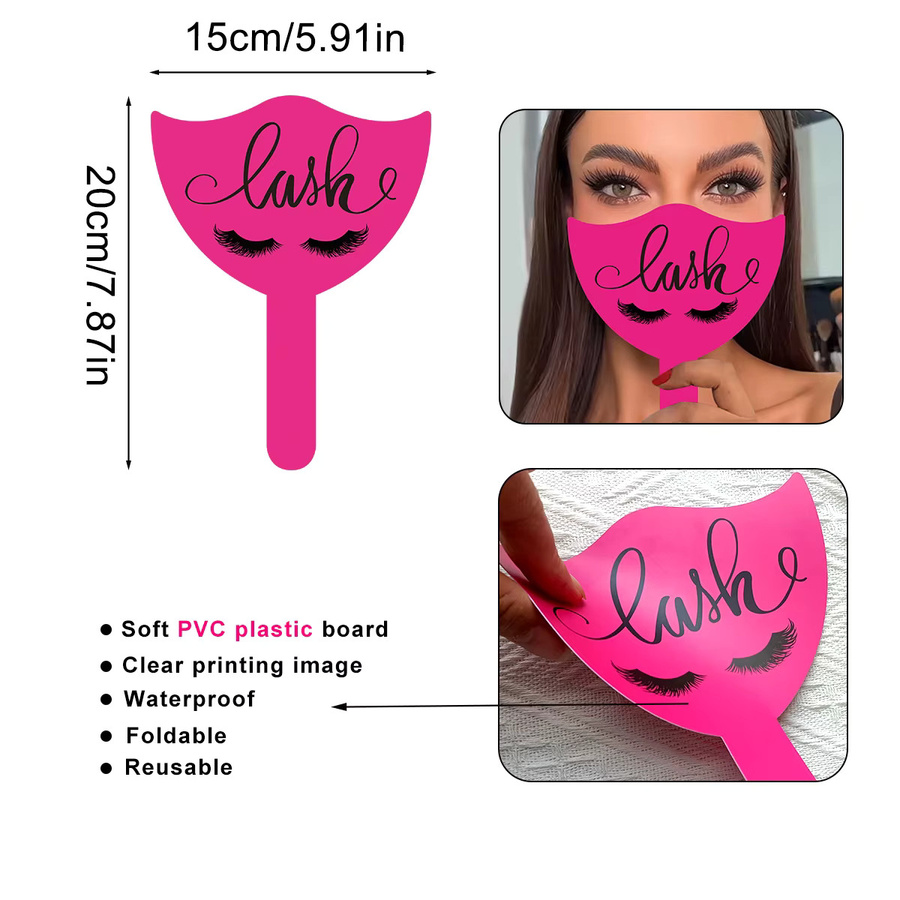 kekelala Wimperntechniker-Foto-Requisiten, 2er-Set, PVC-Handkarten - Bild 2