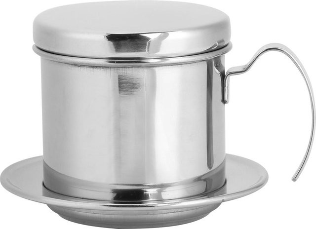 TOMTOP JMS Tragbarer Kaffeefilter aus Edelstahl in Silber, rund und spülmaschinenfest - Bild 1
