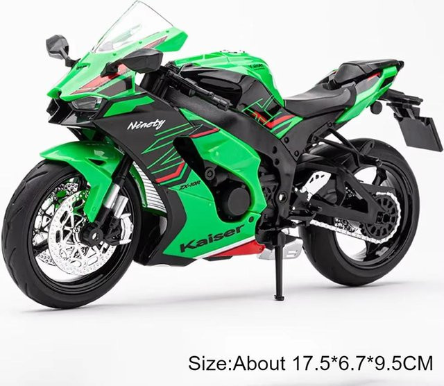 Linyi toy car Kawasaki Z1000 Zx-10R Motorrad Spielzeugmodell, 1:12, mit Musik und Licht, ab 14 Jahren - Bild 1