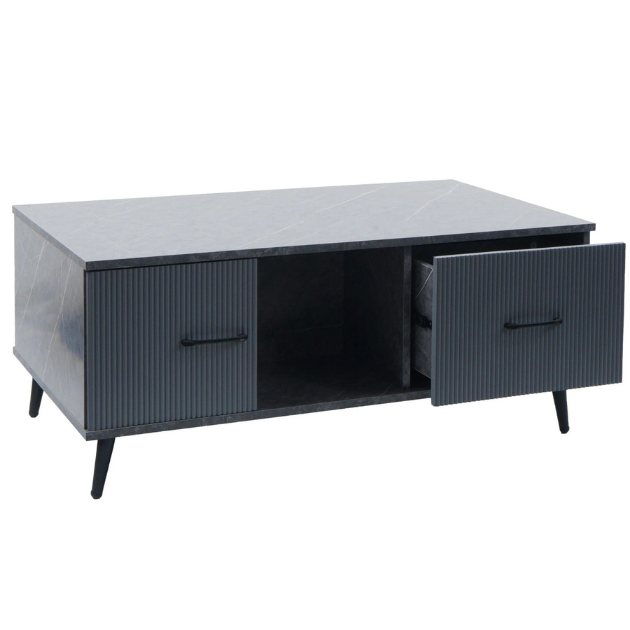 Couchtisch MCW-N89 aus Melamin Holz in Grau mit Marmor-Optik, B/T/H: 100 x 43 x 60 cm - Bild 3