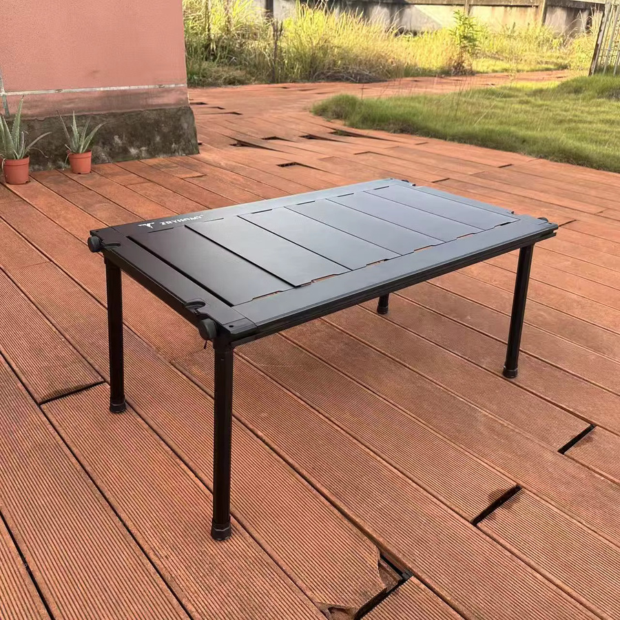 Tryhomy IGT Campingtisch aus Aluminiumlegierung in Schwarz, rechteckiger Picknicktisch für Outdoor und Camping - Bild 1
