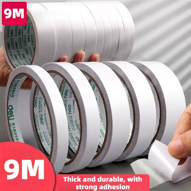 Hochviskoses doppelseitiges Klebeband in Weiß, 9 m Länge für DIY-Bastelarbeiten und Geschenkverpackungen - Bild 1