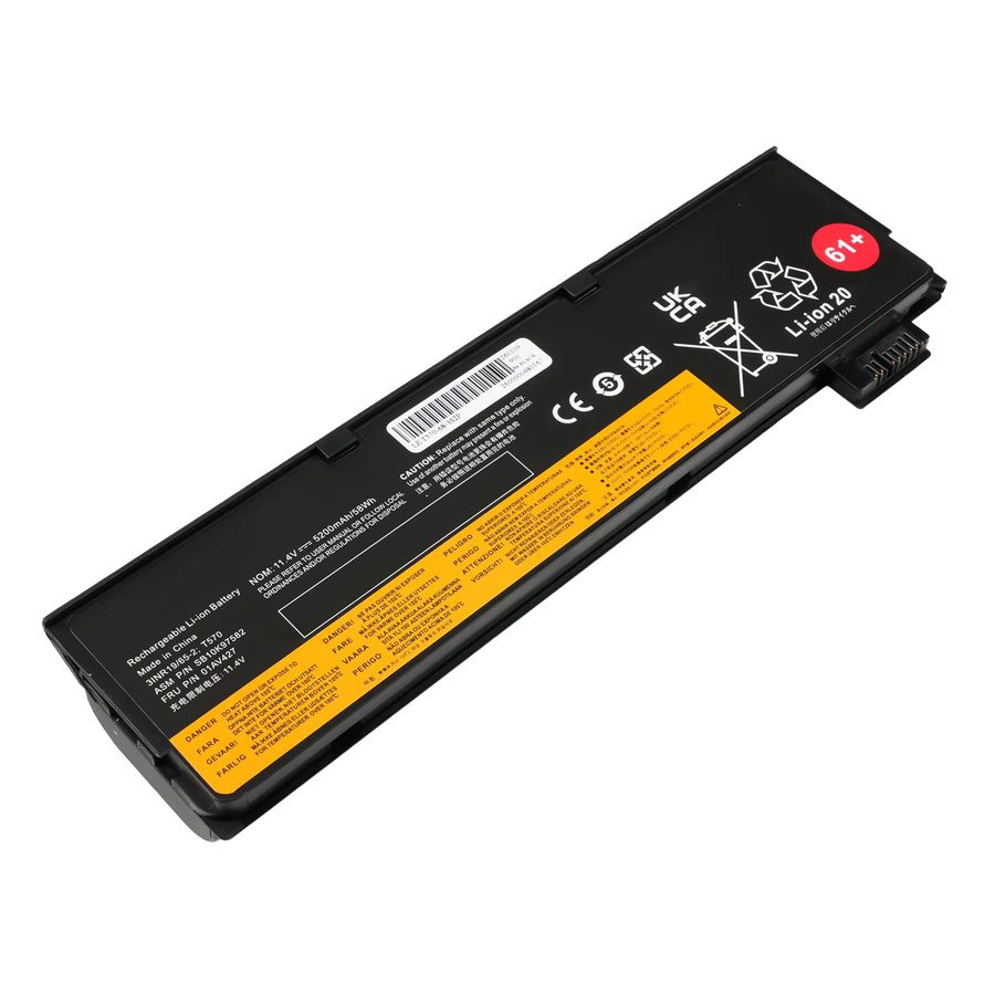 Oyomba Laptop-Akku für Lenovo ThinkPad T470 T480 T570 T580 P51S P52S in Schwarz mit 5200mAh und 11,4V - Bild 4