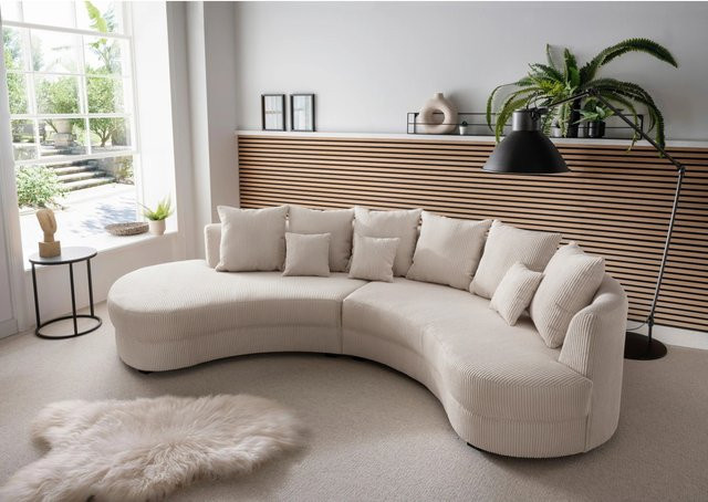 Livetastic Wohnlandschaft Limoncello in Beige aus Cord mit L-Form und rechten Sitzbereich - Bild 1