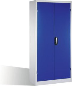 C+P Schwerlastschrank mit Drehtüren, 4 Böden und 3 Schubladen, Front Enzianblau, Korpus Lichtgrau, H x B x T: 195 x 93 x 50 cm - Bild 1