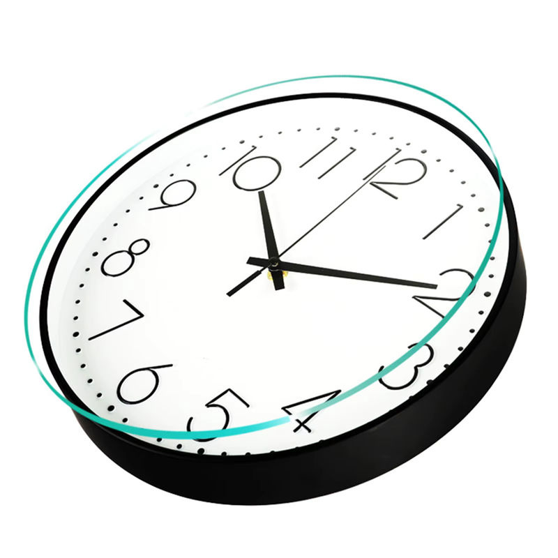 Qiilu Wanduhr rund, weiß, geräuschlos, minimalistisches Design mit Glas, Durchmesser: 20,32 cm - Bild 3