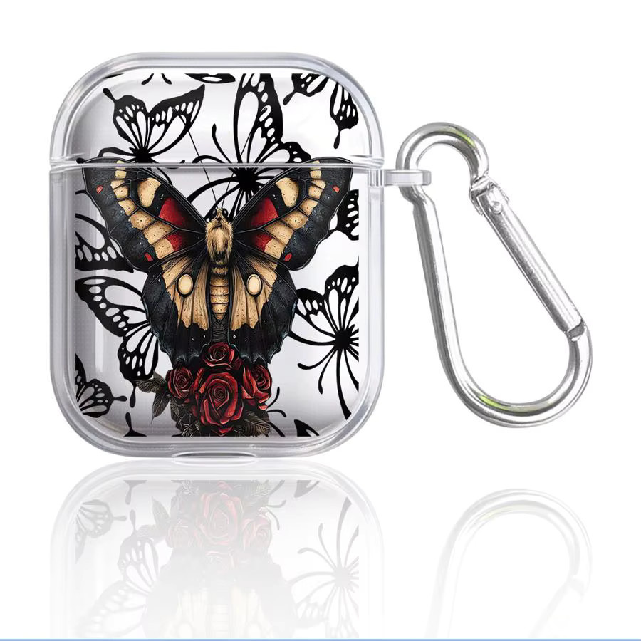 Transparente Kopfhörerhülle für Apple AirPods Pro 1, 2 und 3 mit Schmetterlings-Design - Bild 3