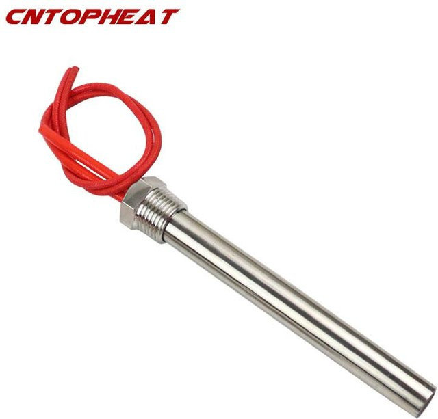 TOPHEAT Tauchheizkörper aus Edelstahl in Grau, 2,5kW, 220V, DN20 (25 mm) 3/4 Zoll, Röhrenförmiges Wasserelement, Maße: Durchmesser: 20 mm, Höhe: 350 mm - Bild 1