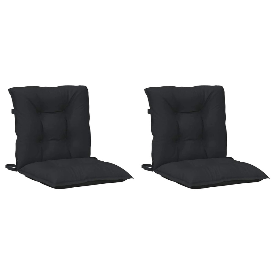 vidaXL Stuhlkissen Set für Niedriglehner, 2 Stück, Melange Schwarz, Polyester - Bild 2