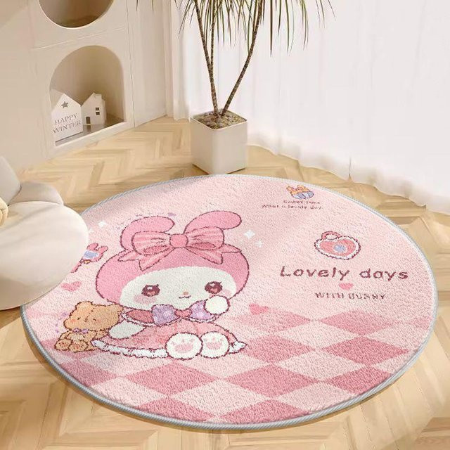 Runder Plüschteppich von Yiran Furniture im Cartoon-Design für Kinderzimmer und Wohnzimmer, Durchmesser: 100 cm - Bild 1