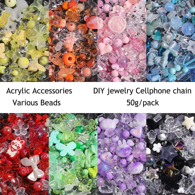 Acrylperlen, Blumen-Schmetterlings-Herz, DIY-Handyketten, Armbänder - Bild 1