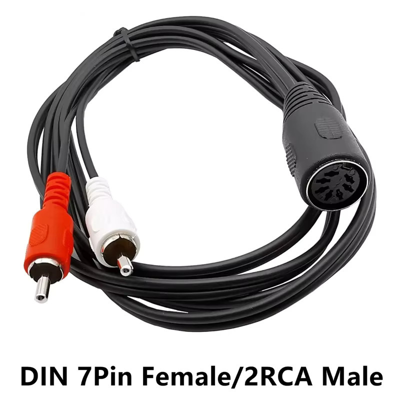 BSN DIN 7-poliges auf 2 Cinch-Lotus Adapterkabel Stecker auf Buchse für Vintage-Audioausrüstung - Bild 5