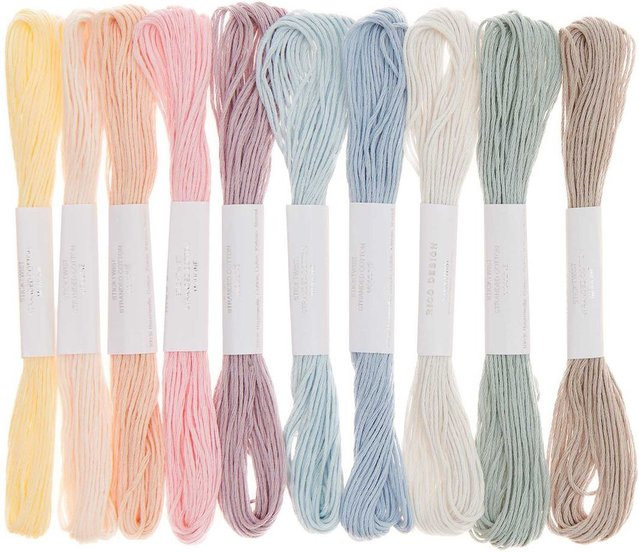 Rico Design Stickgarnset in Pastellfarben aus Baumwolle und Polyester, Multicolour - Bild 1