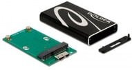 DeLOCK 42006 SSD-Gehäuse für mSATA SSD mit USB-A und Micro-USB Anschluss, Schwarz - Bild 1