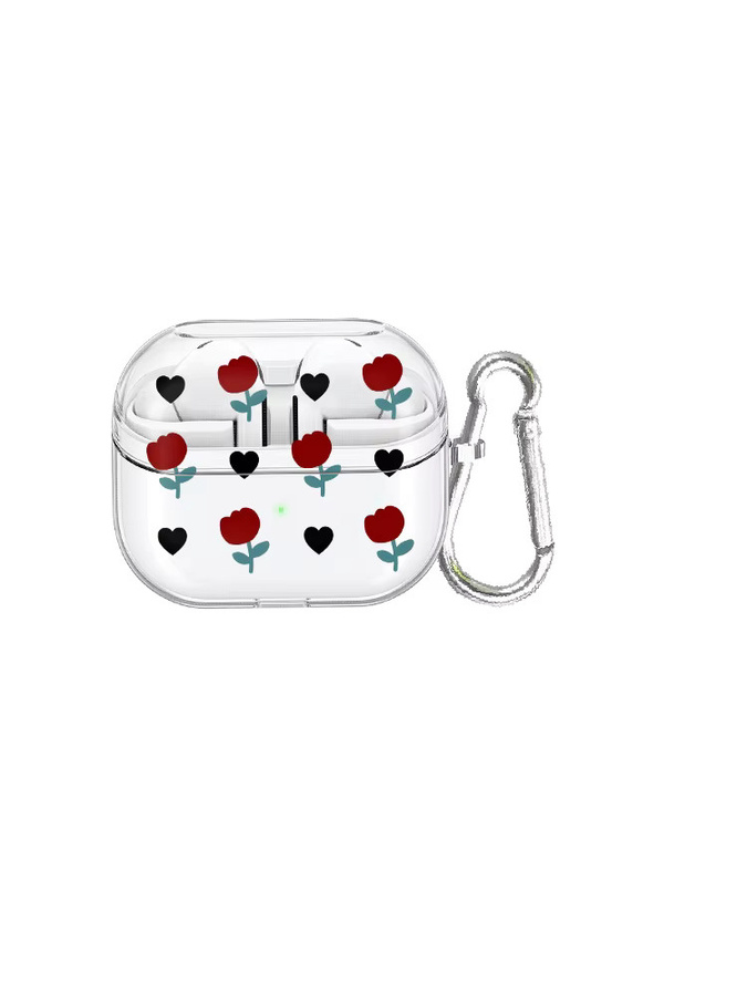 Transparente Kopfhörerhülle mit Simple Flower Design für Samsung Galaxy Buds 2, 3 Pro, 4 Pro, Live und FE - Bild 3