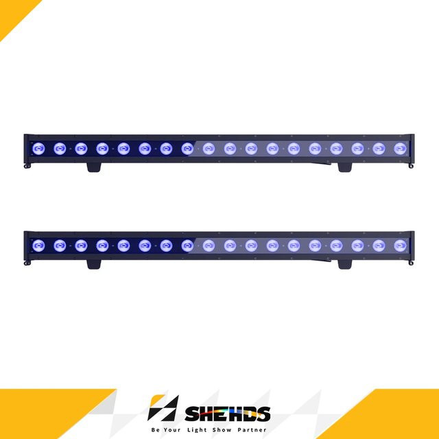 SHEHDS LED 6in1 Wash Wall Light RGBWA+UV, IP65 wasserdicht, Schwarz, 18x10W für Theater, DJ und Konzerte - Bild 1