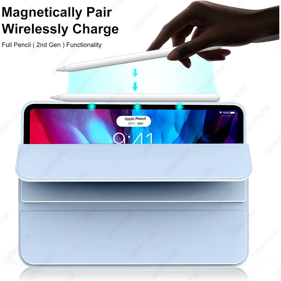 DZSWYCASE Smart Cover Hülle für iPad Pro 11 Zoll (2022/2021/2020), dreifach faltbarer Ständer, Blau - Bild 4