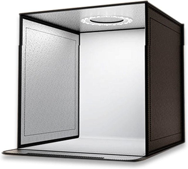 TOMTOP JMS Tragbare Foto Lichtbox mit 72 LED-Licht, Faltbare Fotografie Kabine für Schmuck und Lebensmittel, Grau, Breite: 40 cm, Höhe: 40 cm, Tiefe: 40 cm - Bild 1