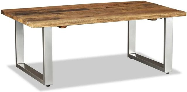 vidaXL Couchtisch aus massivem Altholz in Braun im Industrie-Stil, B/T/H: 100 x 60 x 38 cm - Bild 1