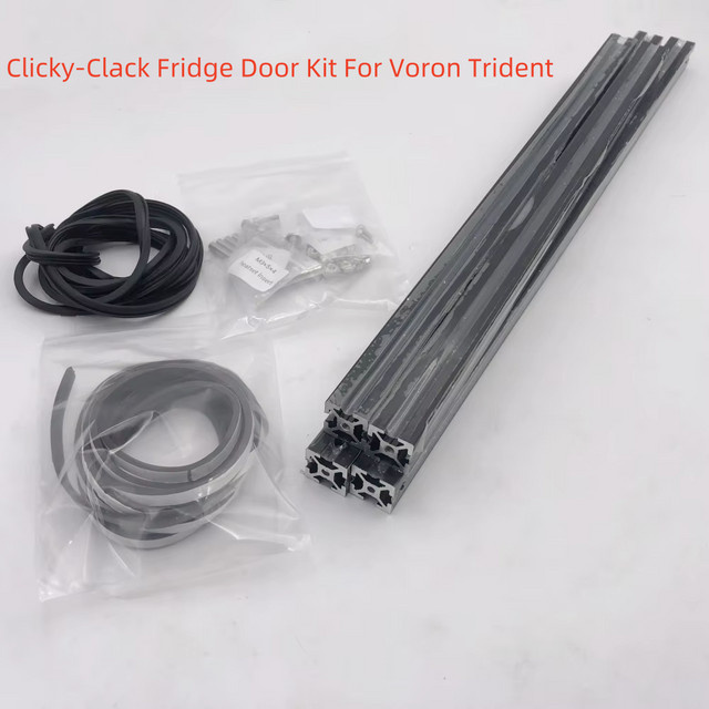 Funssor Clicky-Clack Kühlschranktür-Set für Voron Trident in den Größen 250 mm, 300 mm und 350 mm, Schwarz - Bild 1