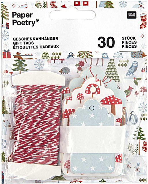 Rico Design Paper Poetry Geschenkanhänger Weihnachten Multicolor 30 Stück - Bild 1