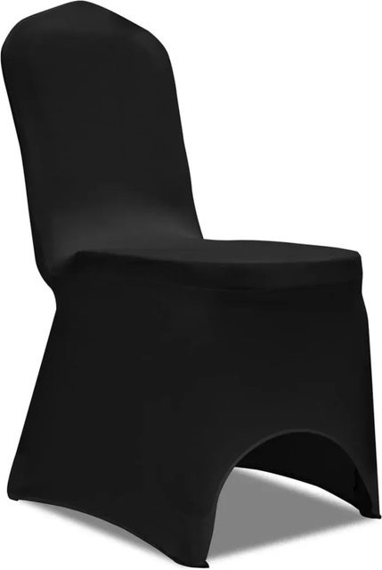 4er-Set vidaXL Stretch Stuhlbezüge für Esszimmerstühle in Schwarz aus elastischem Polyester-Elasthan-Gemisch - Bild 1