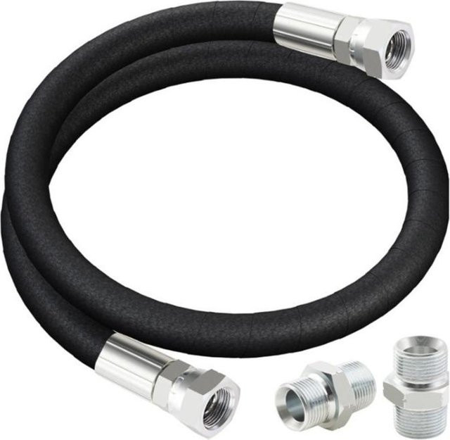 Mixingtime Industrieller Luftkompressorschlauch aus Gummi mit 1/2 Zoll NPT Anschluss in Schwarz - Bild 1