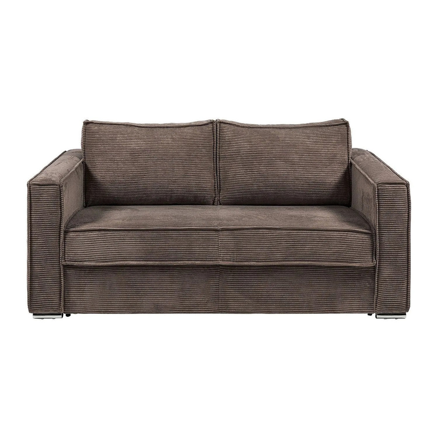 Vente-unique Schlafsofa Loreto in Braun mit Polsterung und modernem Design, Breite: 195 cm - Bild 2