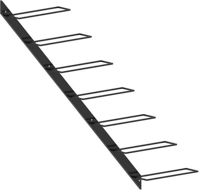 vidaXL Wand-Weinregal aus Metall in Schwarz für 7 Flaschen - Bild 1