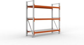 META Großfachregal GR verzinkt mit Stahlpaneelen in Orange, B/T/H: 220,0 x 80,0 x 222,5 cm - Bild 1