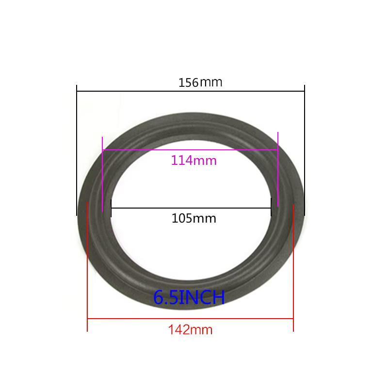 GHXAMP 2er Set Lautsprecher Schaum Reparatur Ring mit Klapprand in Schwarz für Subwoofer in 5, 6,5, 8, 10 und 12 Zoll - Bild 2