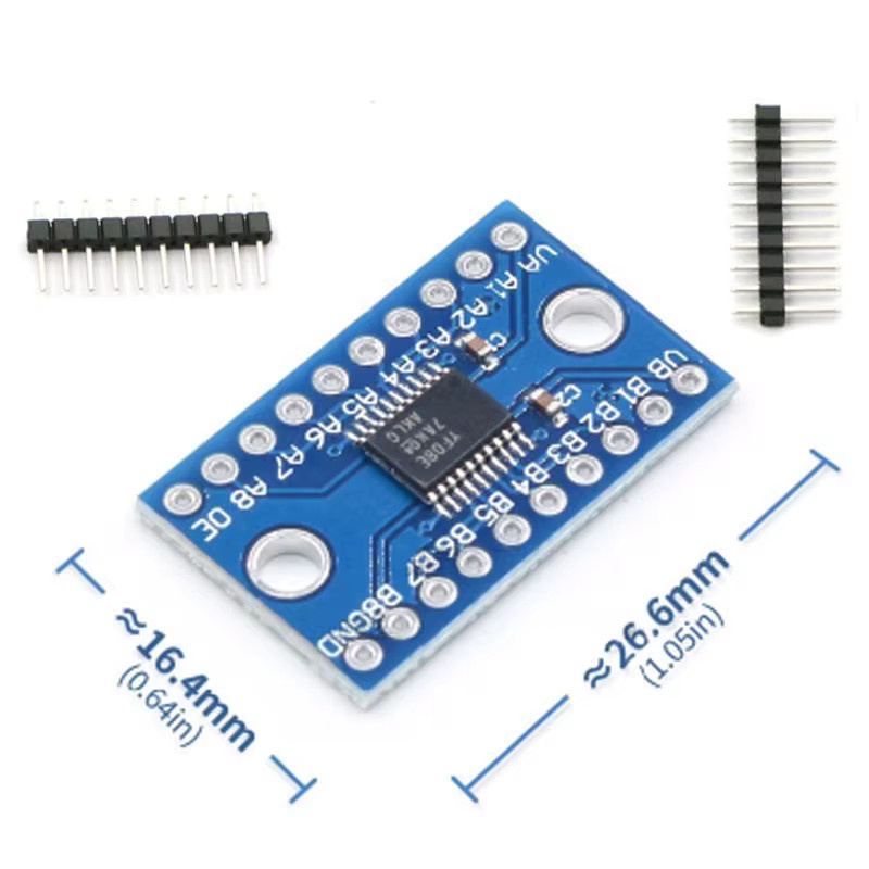 Si Tai&SH TXS0108E Modul 8-Kanal-Logikpegelwandler Bidirektionaler 8-Wege-Konverter für 1,8 V, 3,3 V und 5 V in Blau - Bild 2