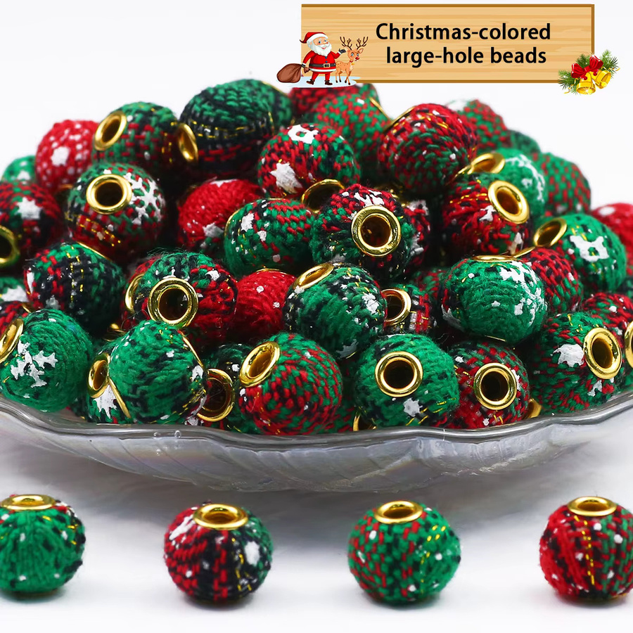 JHNBY Perlen Weihnachtsstern, Rot, Grün, 15 mm, Bunt, Unisex - Bild 6