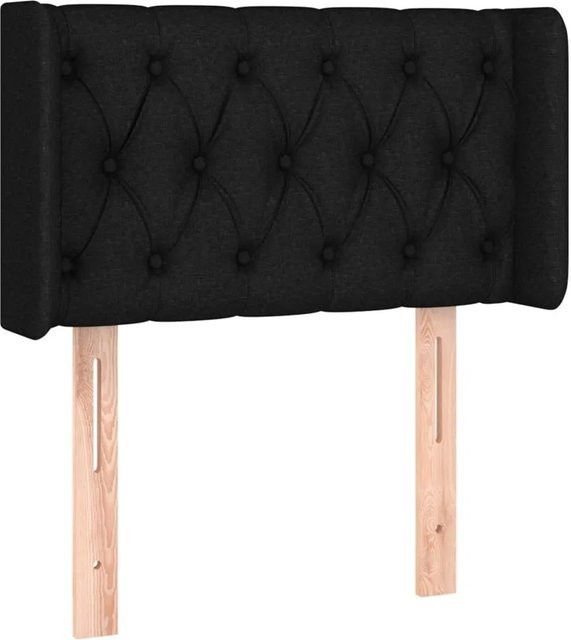 vidaXL Kopfteil mit Ohren in Schwarz aus Stoff, B/T/H: 83 x 16 x 78/88 cm - Bild 1