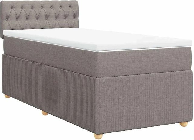 vidaXL Boxspringbett mit Matratze Hybrid-Design in Taupe, B/T/H: 80 x 200 x 100,5 cm - Bild 1