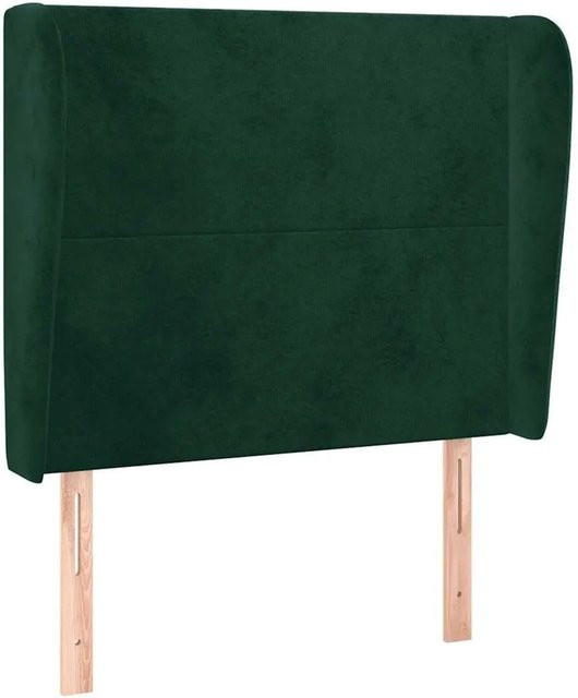 vidaXL Kopfteil mit Ohren in Dunkelgrün aus Samt, B/T/H: 103 x 23 x 128 cm - Bild 1