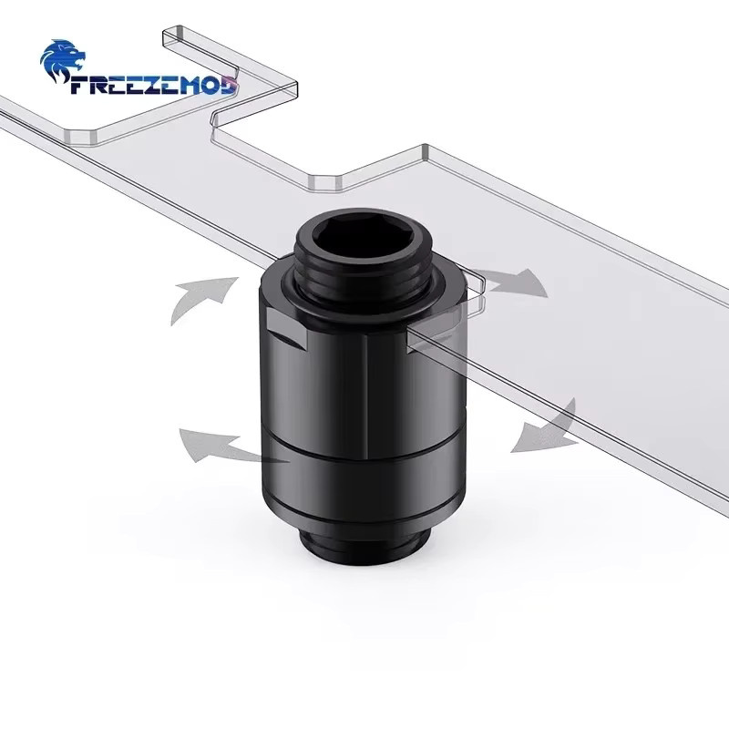 FREEZEMOD M-M Verlängerungsanschluss für Wasserkühler aus Messing in Schwarz, 16–69 mm, PC-Kühlung Metallverlängerungszubehör - Bild 3