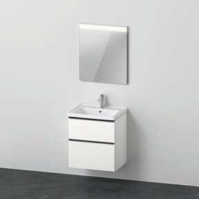 Duravit D-Neo Badezimmer-Möbelset in Weiß Matt mit Waschtisch, Waschtisch-Unterschrank und Spiegelschrank, B/T: 60 x 48 cm - Bild 1