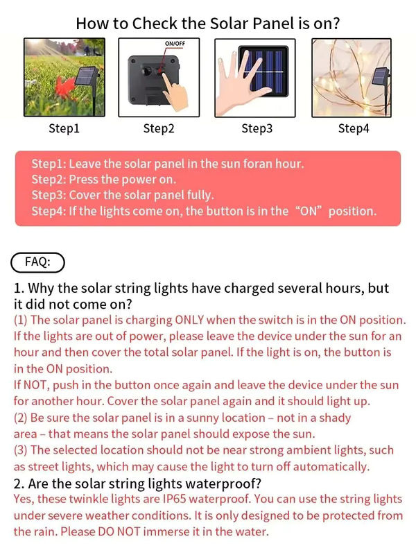 Szaoju Solar-Lichterkette für den Außenbereich mit Kupferdraht in Warmweiß und 8 Modi, wasserdichte Weihnachtsbeleuchtung für den Garten - Bild 5