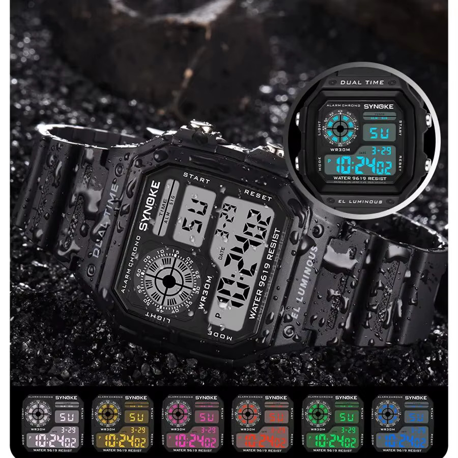 SYNOKE Digitaluhr, Grau, Silikon, Unisex - Bild 4