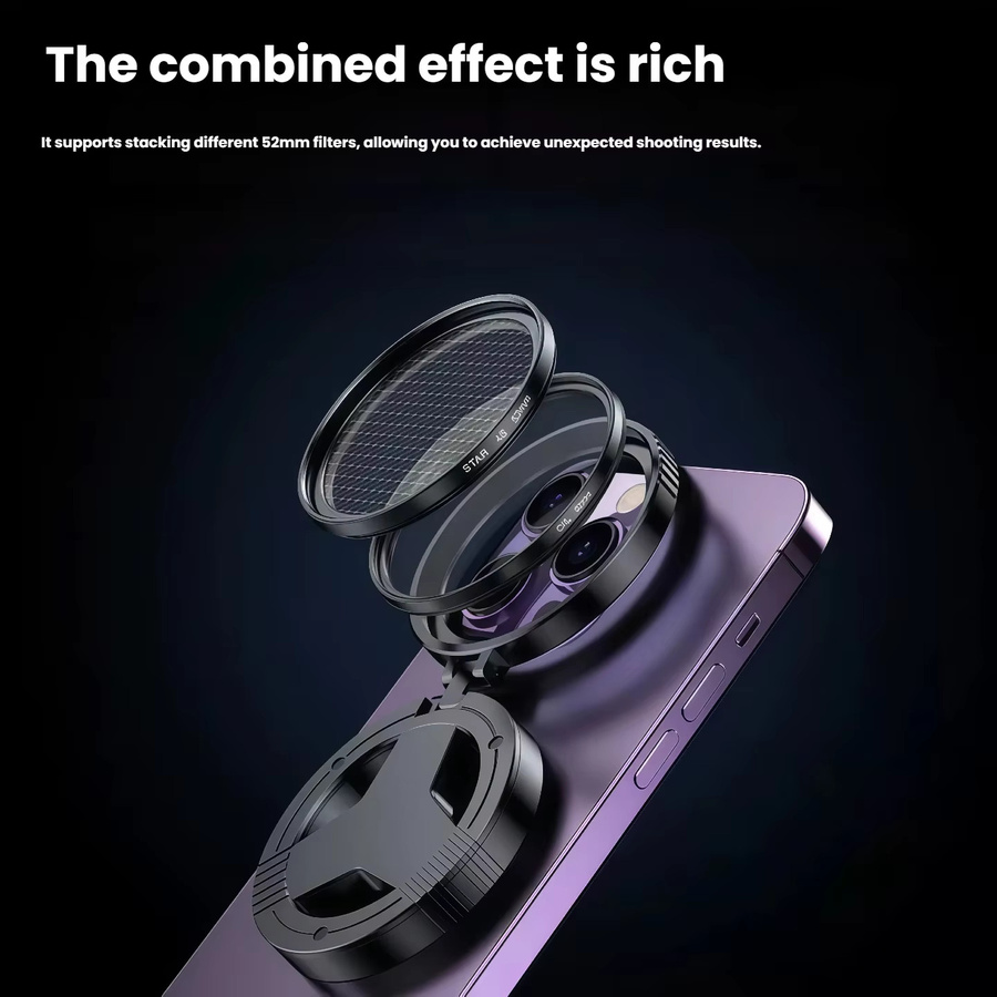 HD Magnetisches Telefon CPL Polarisationslinse mit Blendfreier optischer Beschichtung für Sternenfotografie und mobile Fotografie in Schwarz - Bild 2