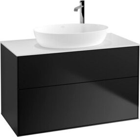 V&B Waschtischunterschrank Finion mit Wandbeleuchtung, Farbe: Weiß lackiert, B/T/H: 100 x 50,1 x 60,3 cm - Bild 1