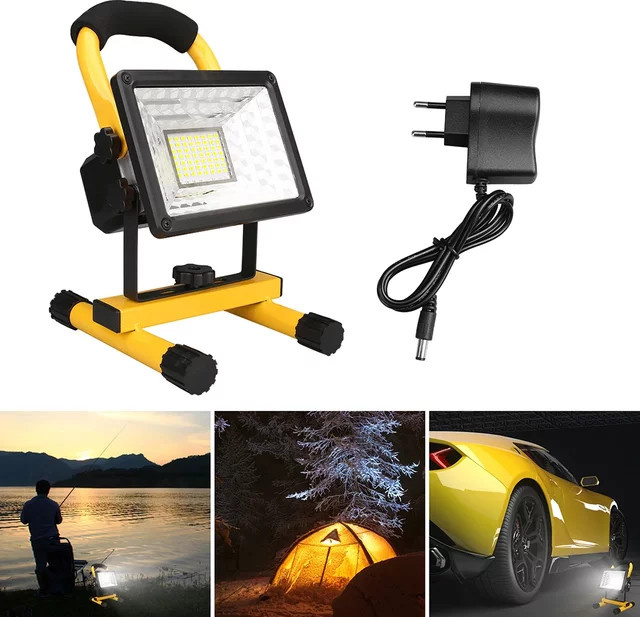 ESMARTER 30W LED Flutlicht ESMARTER tragbarer wasserdichter Suchscheinwerfer mit wiederaufladbarem Akku für Outdoor und Camping - Bild 1
