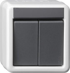 Gira KNX Taster 2fach Aufputz grau 1Punkt 516130 - Bild 1