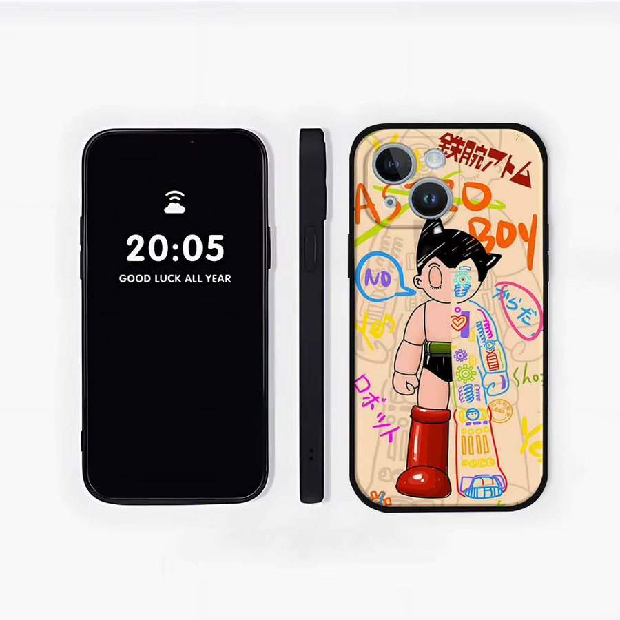 Mesuca A-ASTRO S-BOY Handyhülle für iPhone kompatibel mit iPhone 17 16 15 14 13 12 11 Pro Max Mini XS XR Schwarz - Bild 2